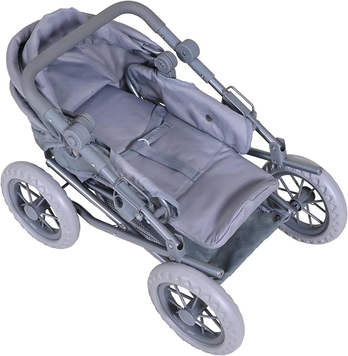 Poppenwagen Ruby-bruin, steen, 63132, grijs, 51 x 37 x 64 cm