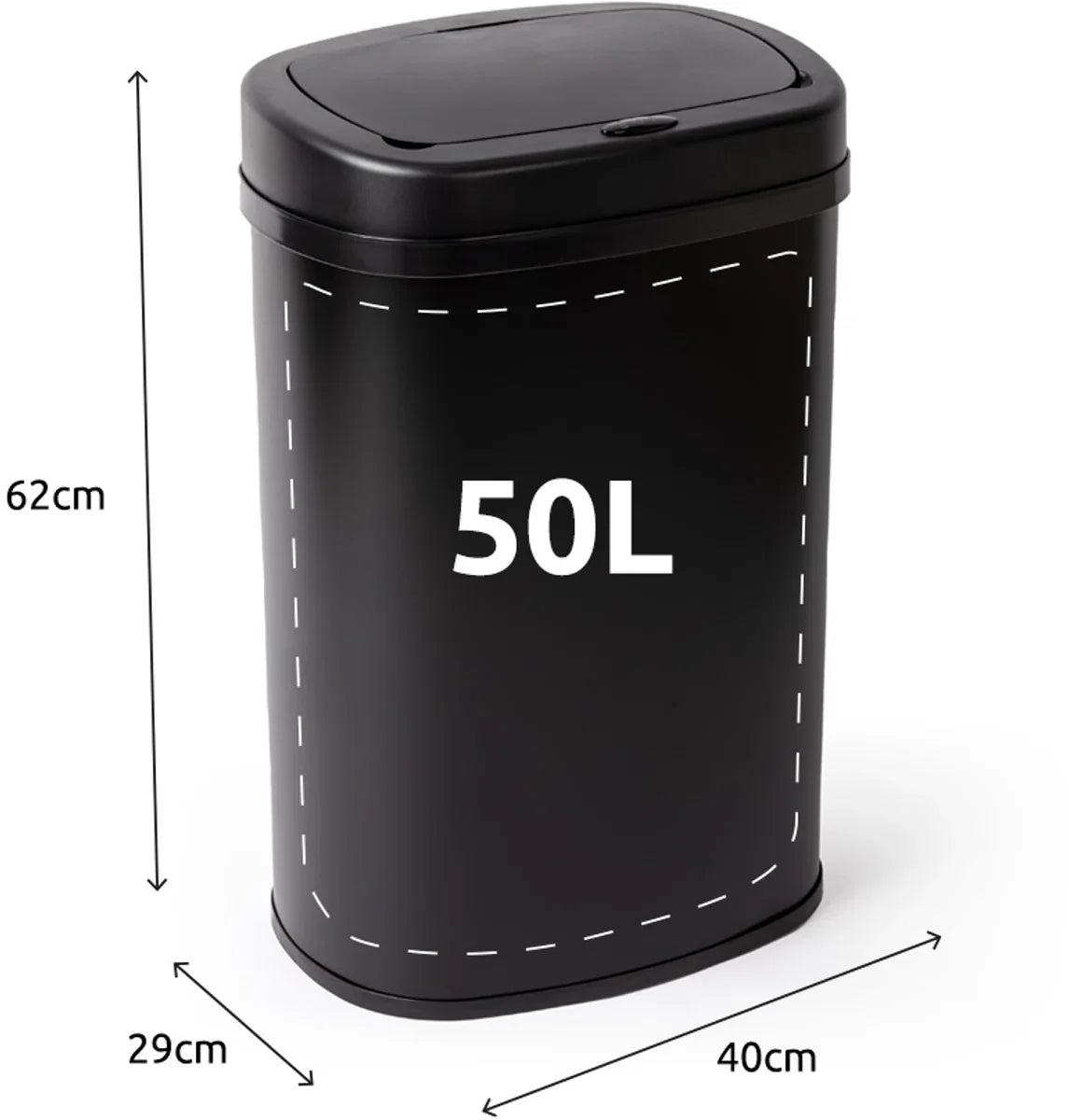 Sensor Bin - 50L - Soft Close - Fingerprint Free - Hygienic Choice - Black