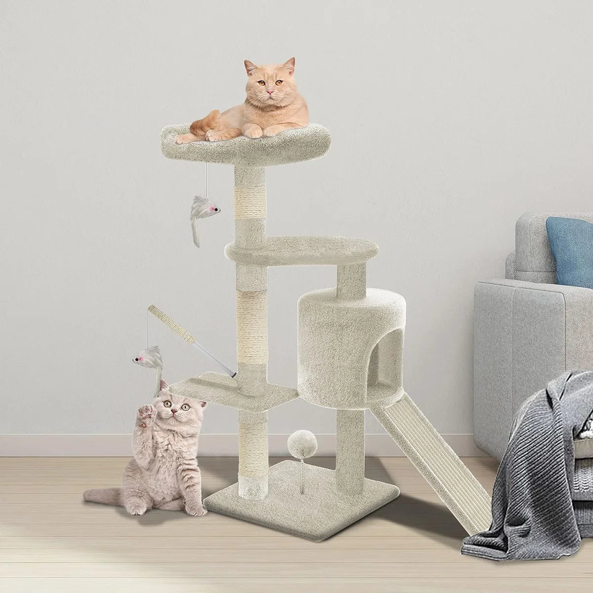 Cat Tree for Large Cats - Scratching Post - Cat House - Cat Pole - Cat Tower - Large Scratching Post - Climbing Wall