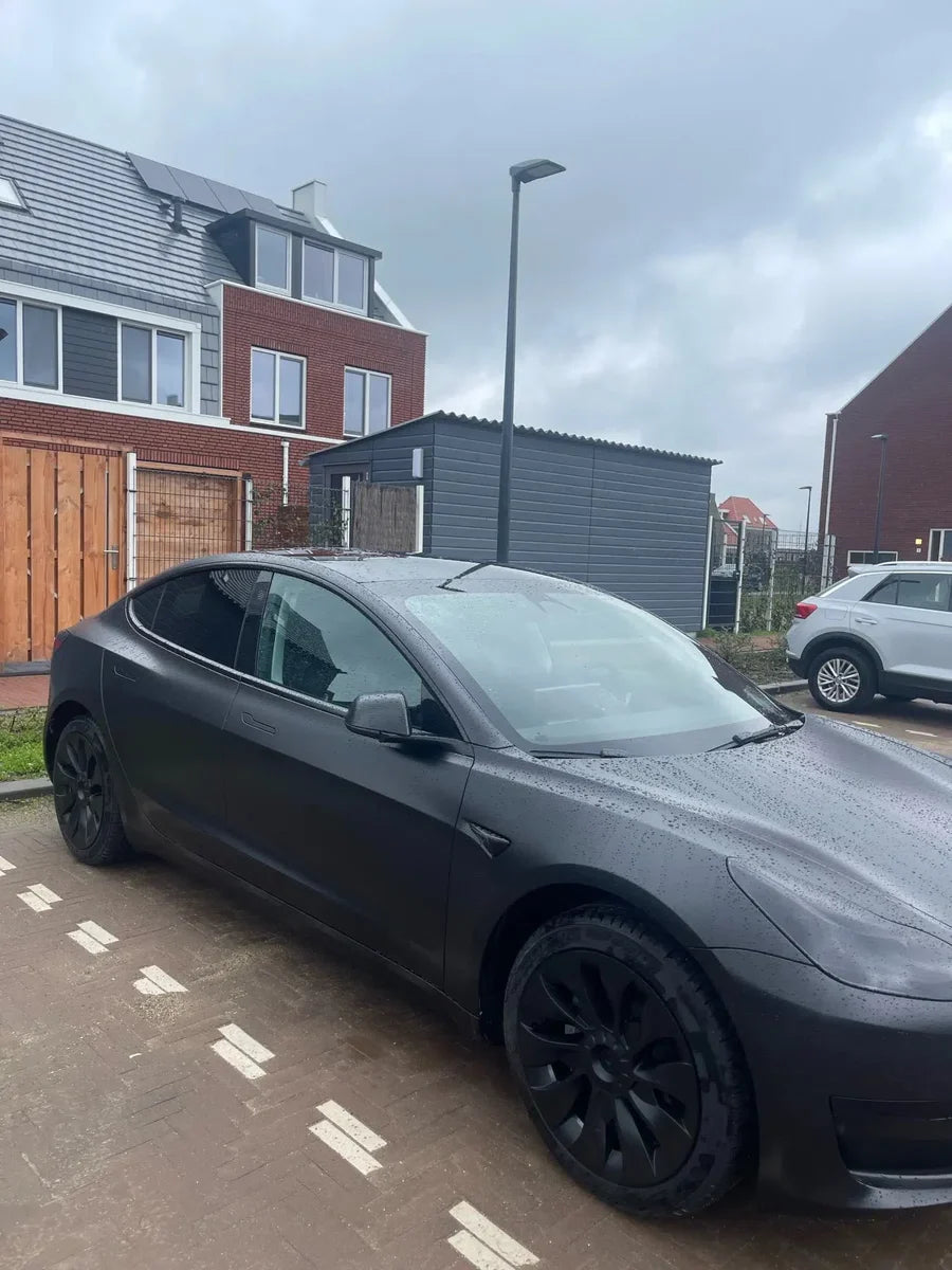 MHDW - Mat Zwarte Performance Turbine wieldoppen set - Geschikt voor Tesla Model 3 - Sportieve upgrade voor 18 inch standaard velgen - Auto Exterieur Accessoires Nederland en België