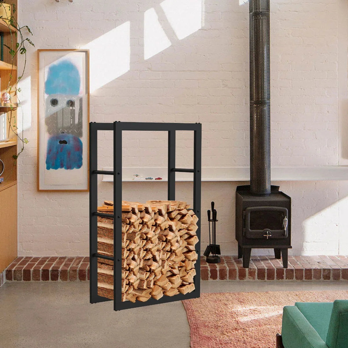 Haardhoutrek - Design Houtrek - Houtopslag 100x60x25 cm.