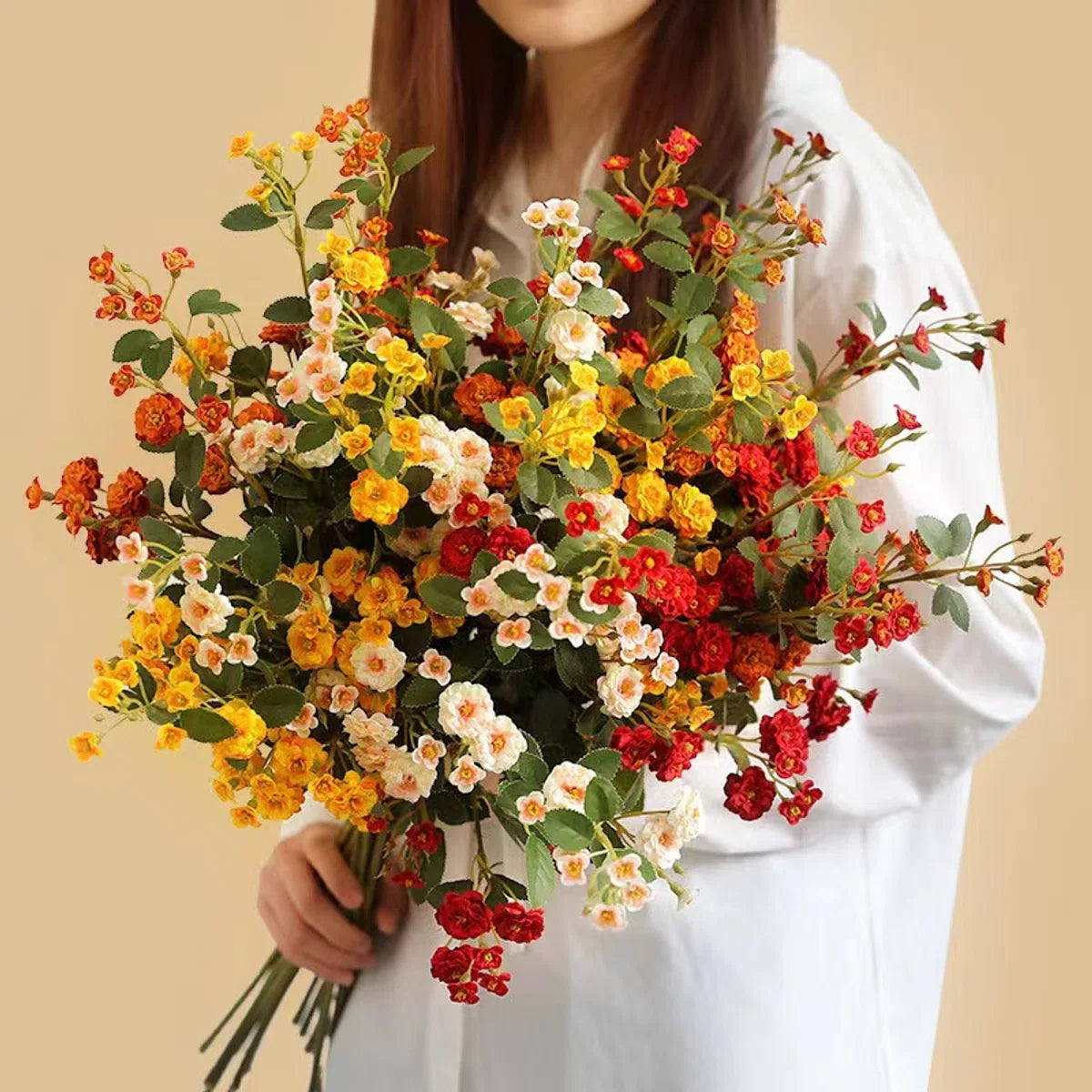 9 Stems - Silk Bouquet Small Rose – 75 cm high – DIY bouquet – DIY – all artificial flowers delivered separately – Spring – multi color – Artificial Flowers - fake flowers - fake flowers - artificial plants