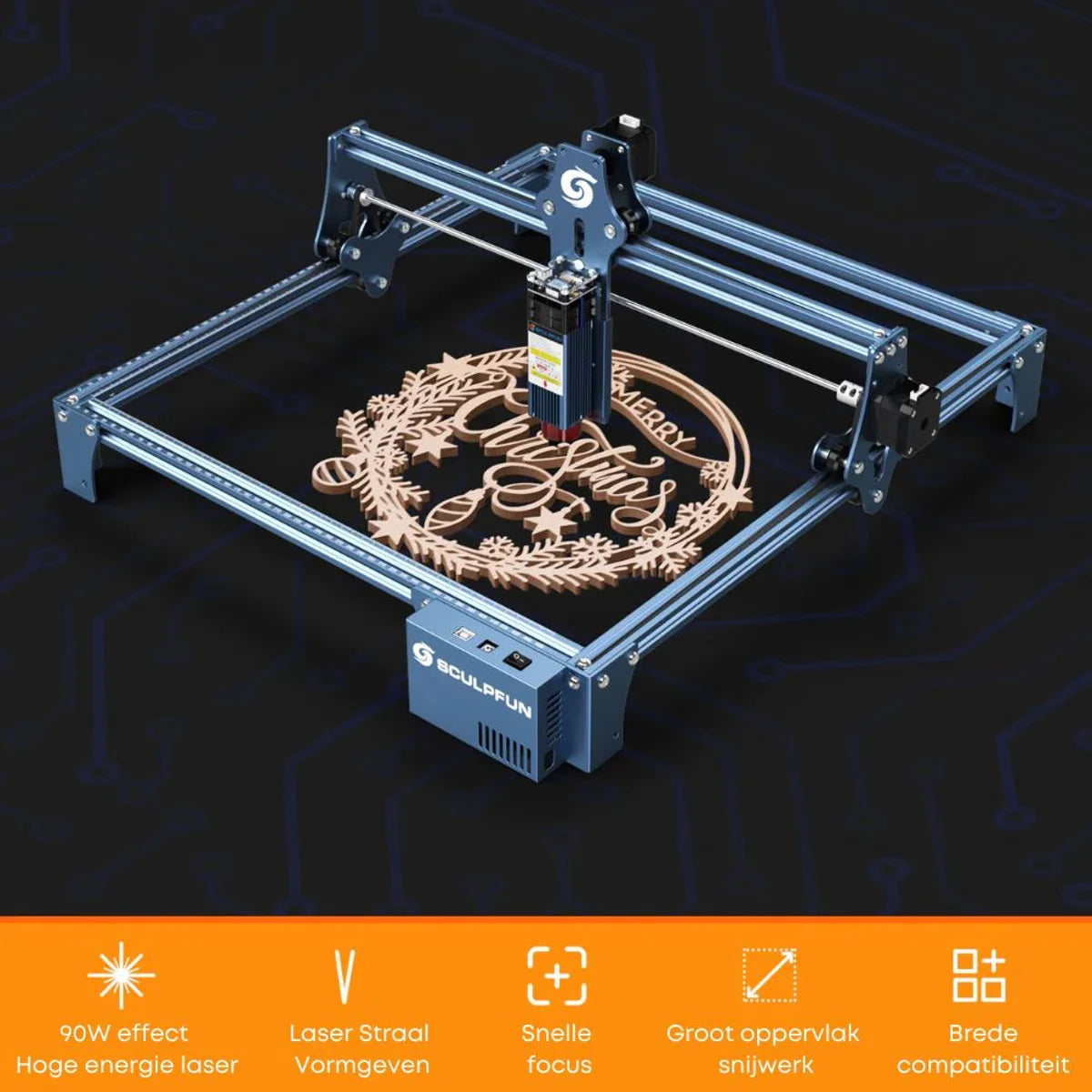Sculpfun S9 Lasergraveermachine | Ultradunne Laser | Graveermachine | Lasersnijder | Hout Acryl Lasersnijmachine
