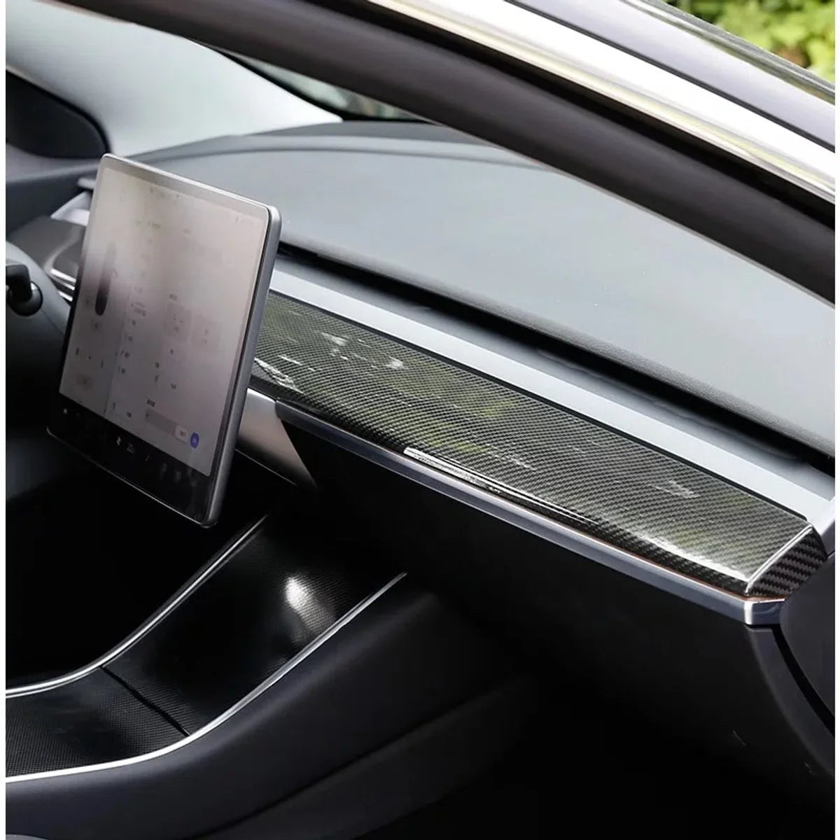 Tesla Model 3 Y Dashboard Paneel Carbon Trim Cover Cap Auto Interieur Accessoires Nederland België