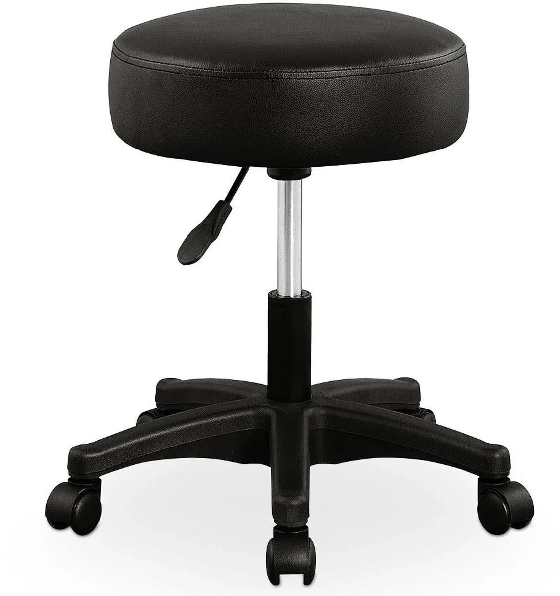 Black work stool, rolling stool, work chair, stool