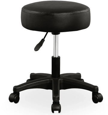 Werkkruk zwart, rolkruk, werkstoel, krukje