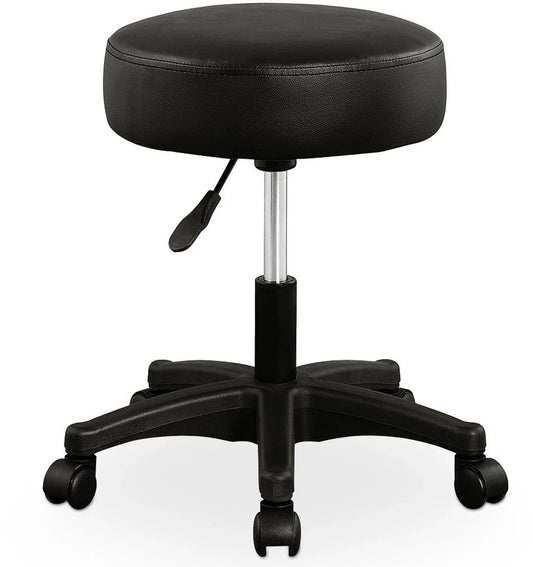 Black work stool, rolling stool, work chair, stool
