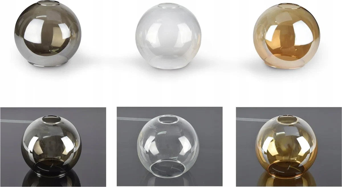 Industrial Pendant Light for Living Room, Dining Room - 5-Light Spheres - Smoke Graphite Glass