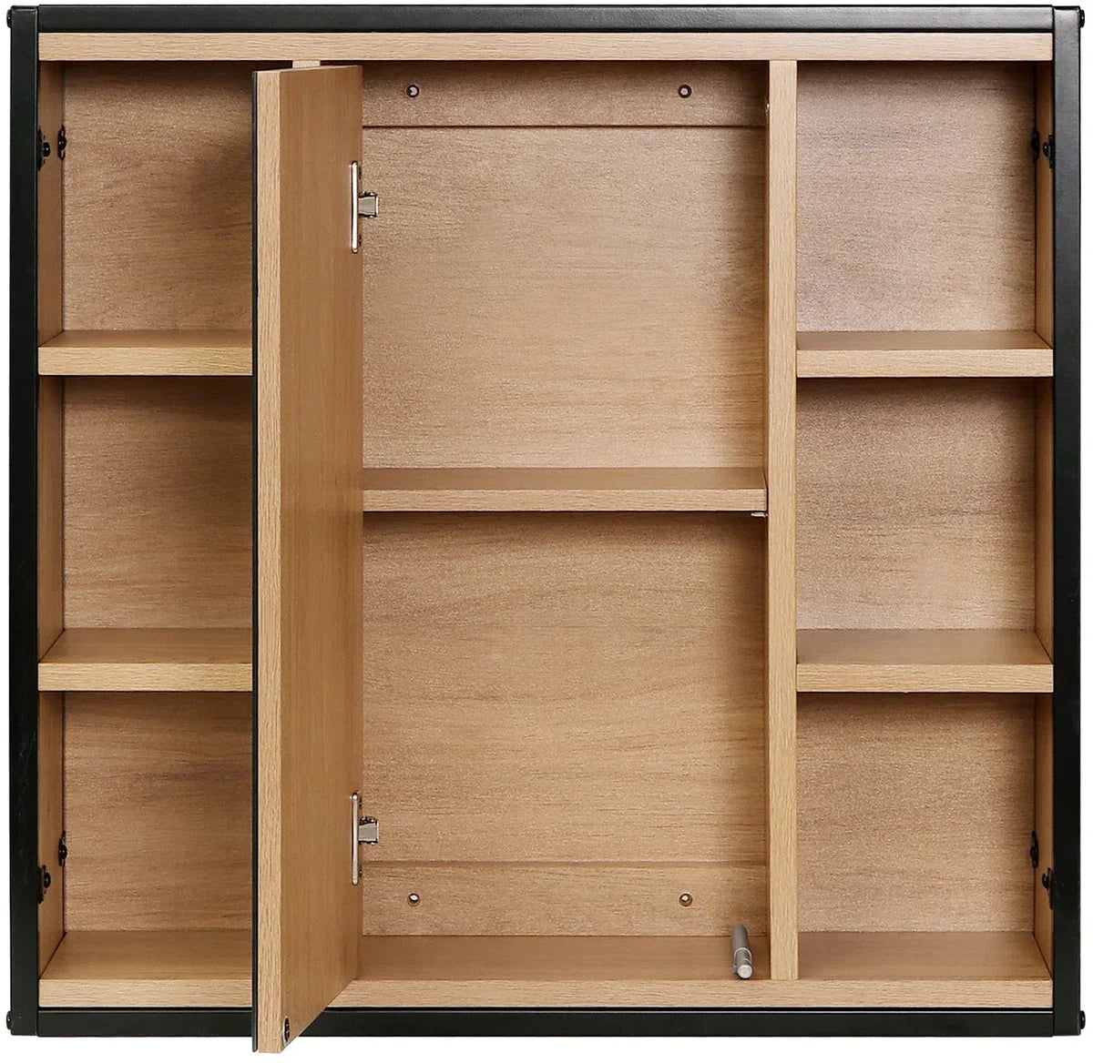 Mirror cabinet - Top cabinet - Bathroom cabinet - Wall-mounted bathroom cabinet - Brown - Black