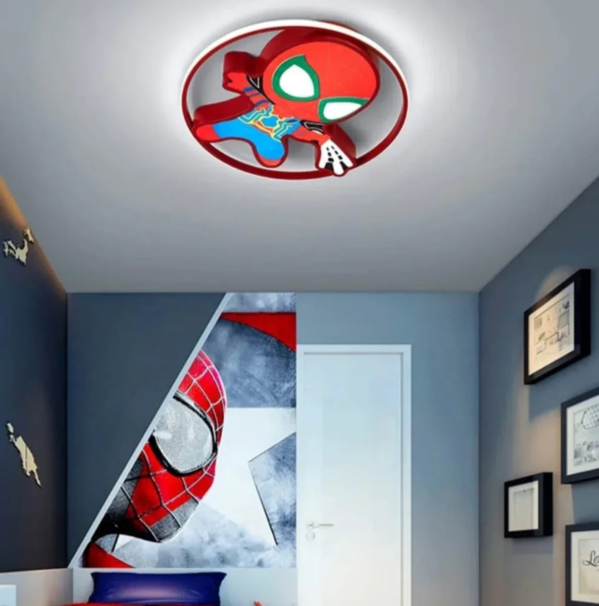 Spider Man LED-plafondlamp kinderkamer dimbaar met afstandsbediening.