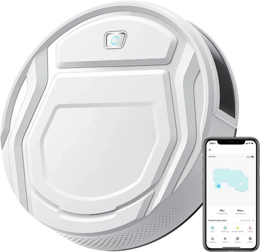 2-in-1 robotstofzuiger met laadstation - Met dweilfunctie (excl. dweilaccessoires) - 3.0 technologie - 120min. - Robotstofzuigers - Dweilrobot - Huisdieren - Stofzuiger - Spraakbesturing & app - Wit