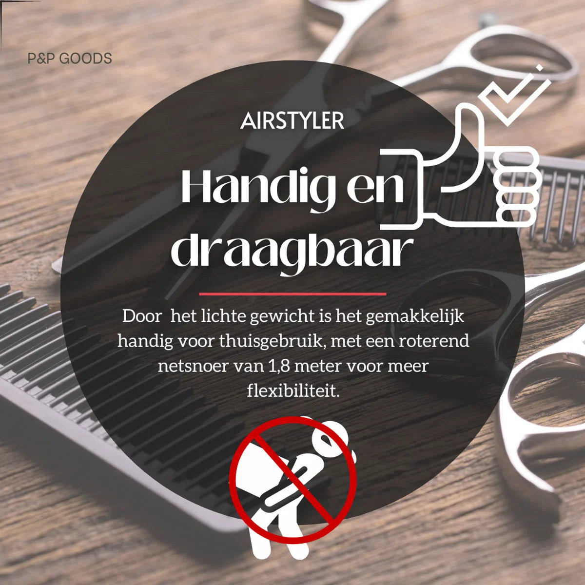 P&P Goods® Airstyler - 5-in-1 Multistyler - Hairwrap - Haardroger - Krulborstel - Stijlborstel - Multifunctioneel