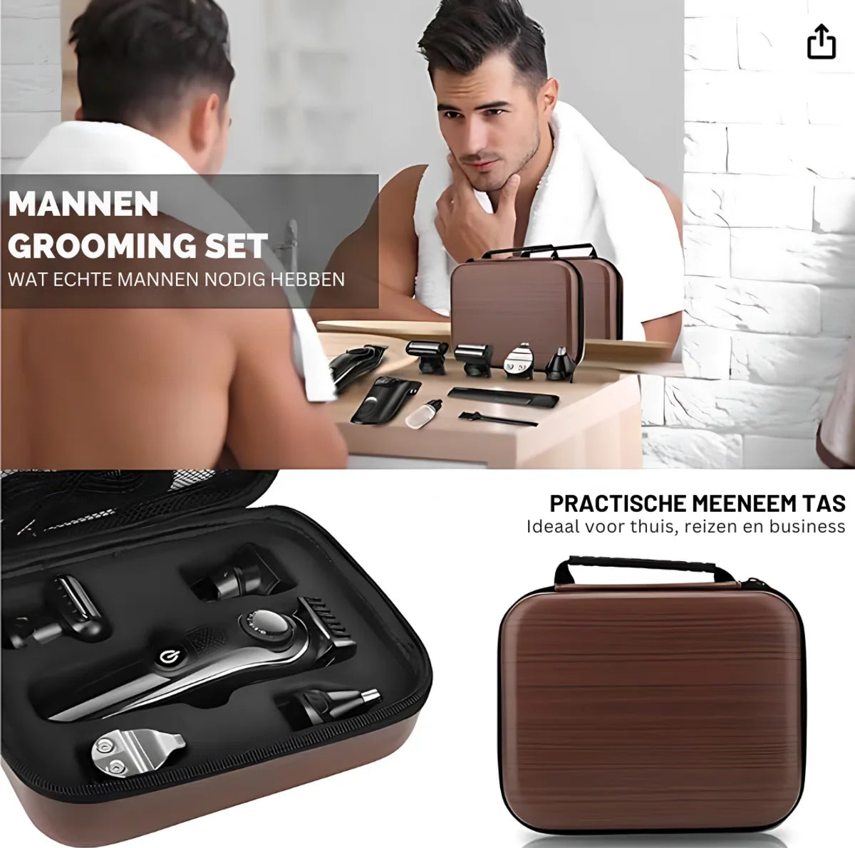 LM-1832 Bodygroomer heren – Waterdicht – 5 opzetstukken - Tondeuse 5-in-1 - Draadloos gebruik - Baardtrimmer - Verstelbaar 1-10MM – Neus- en oortrimmer - Oplaadbaar scheerapparaat voor mannen
