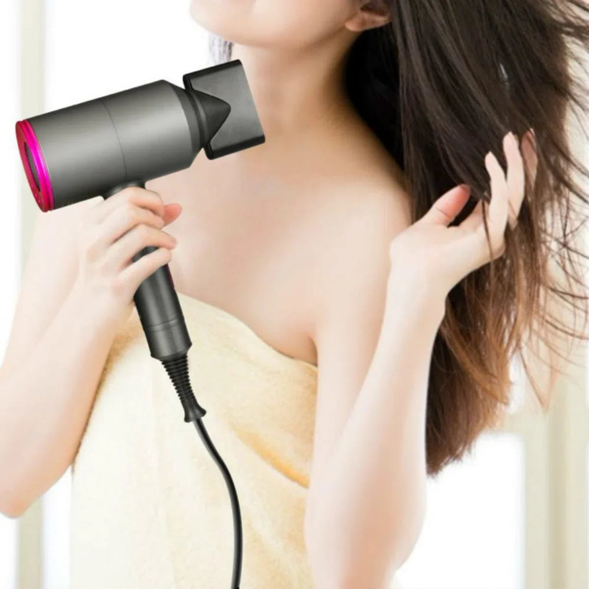 Bolture Föhn met Diffuser voor Krullen - Hair Dryer - Haarfohn - Reisfohn - Kappersfohn - Haardroger - Ionisch - 3 Standen - 2000W