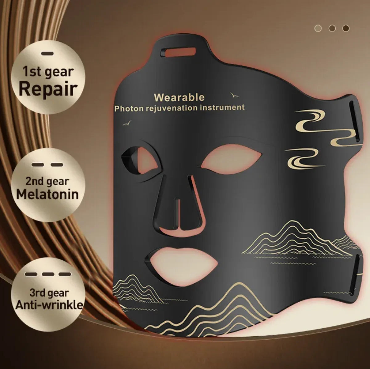 Electronic Reusable Silicone Light Therapy Infrared Flexible Mask / 4 Colors Led Therapy Anti Aging Advanced Photon Mask / Anti Wrinkle /