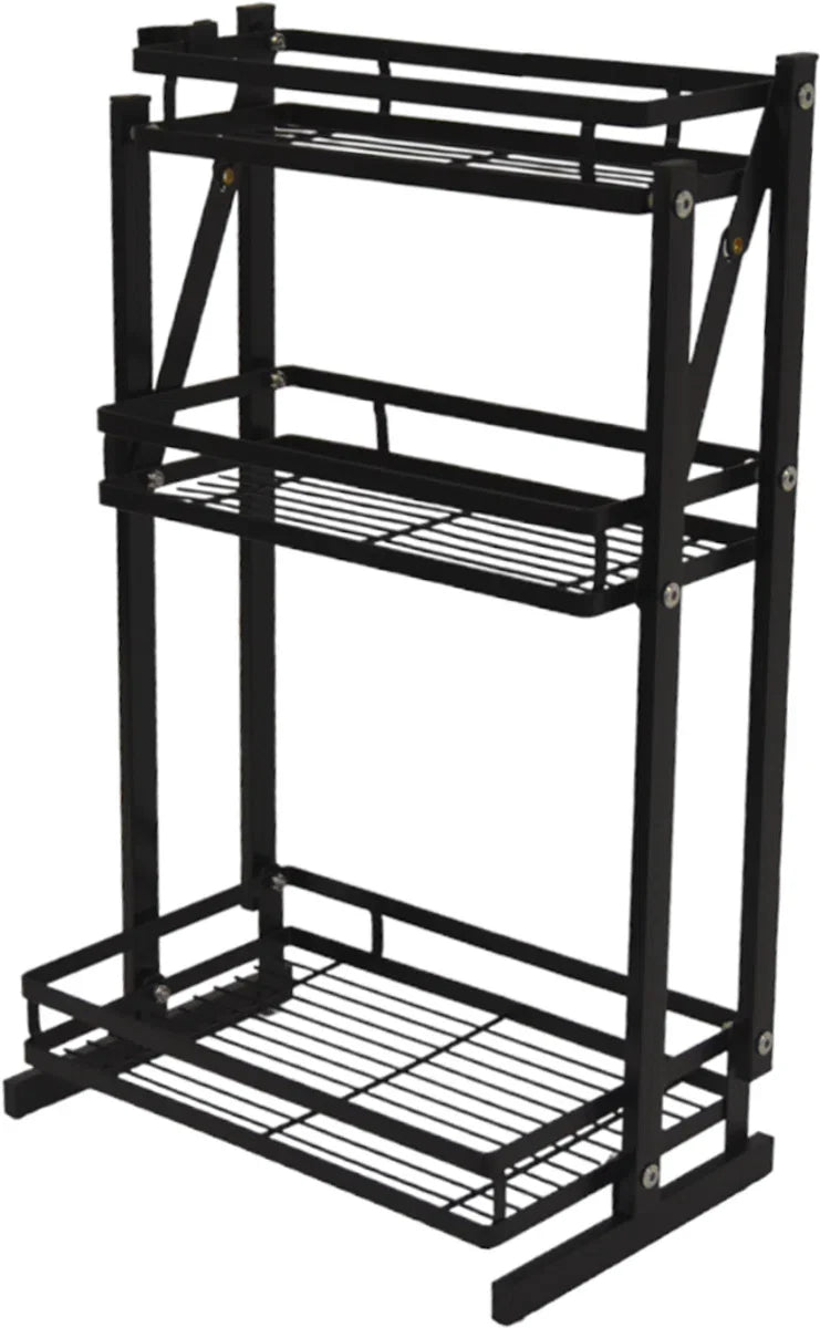 Countertop Organizer - Black - Foldable - Spice Rack for Herbs - Spice Rack - Standing Spice Rack - Kitchen Organizer - Storage for Kitchen Utensils