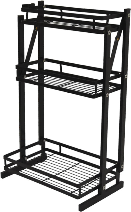 Countertop Organizer - Black - Foldable - Spice Rack for Herbs - Spice Rack - Standing Spice Rack - Kitchen Organizer - Storage for Kitchen Utensils