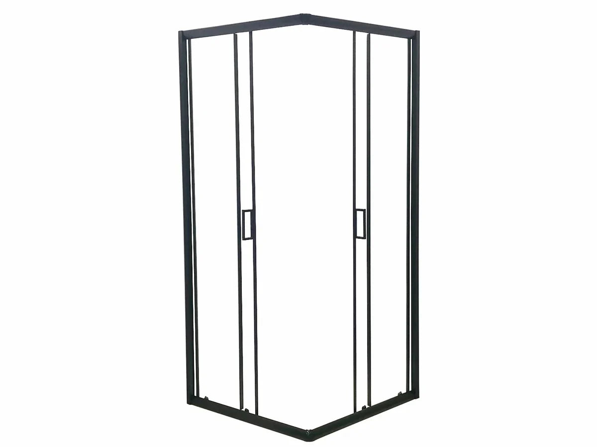 Douchecabine Vierkant - 90x90x200cm 6 mm - Nano Anti Kalk Veiligheidsglas - Zwart Aluminium Omlijsting