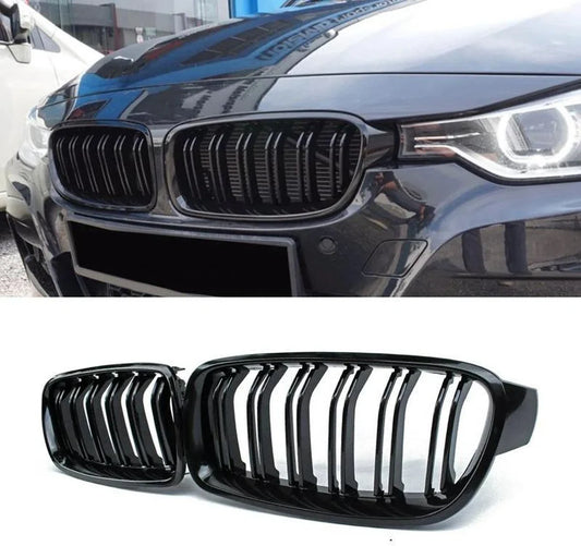 Sportgrille Nieren Geschikt voor: BMW F30 F31 F35 3 Serie Glanzend Zwart M3 Look Exclusieve look LCI Styling