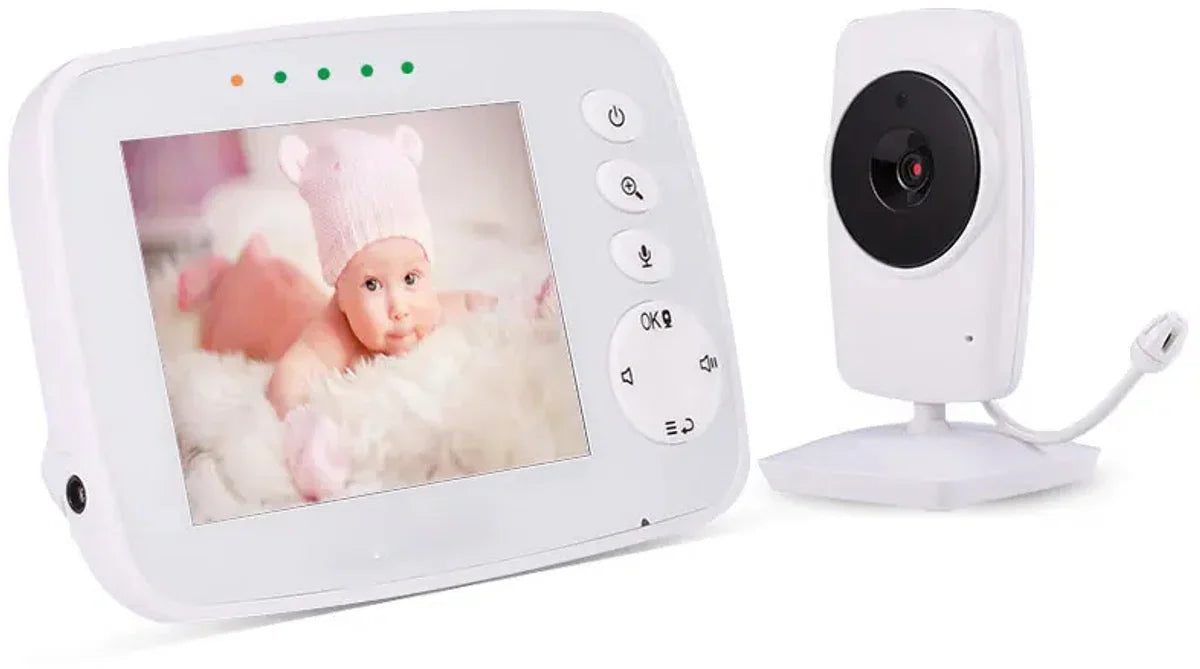 Wireless - Smart Electronic Baby Monitor - 3.2 inch HD - Wireless Motion Sensor Home Security Camera - 360° Manual Rotation - ECO Mode - Connect 4 Cameras - Suitable for Nursery, Living Room & Office