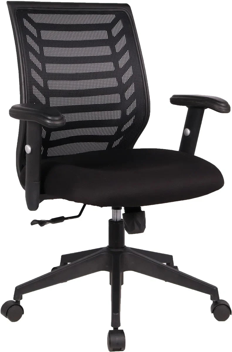 Black Office Chair for Office or Desk - Swivel - with Wheels - Nylon - Black