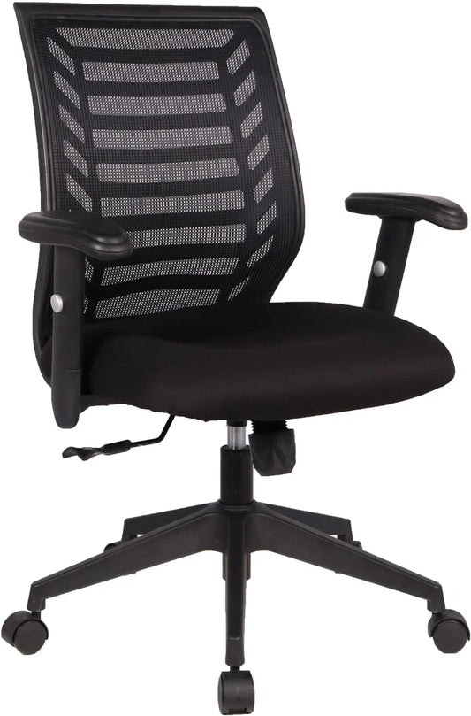 Black Office Chair for Office or Desk - Swivel - with Wheels - Nylon - Black