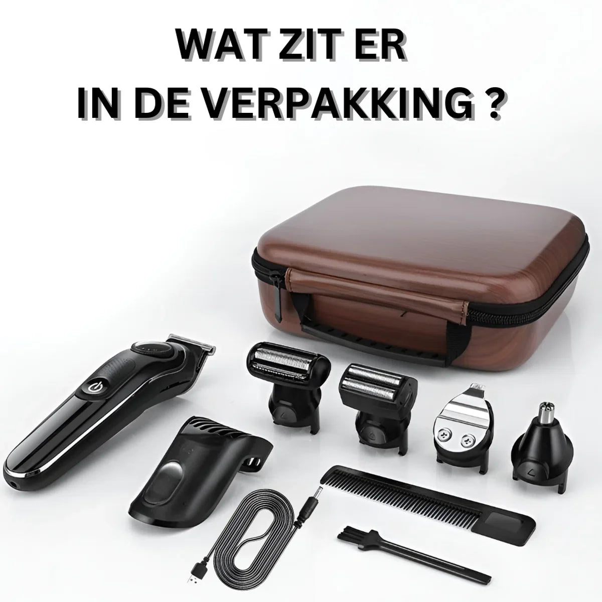 LM-1832 Bodygroomer heren – Waterdicht – 5 opzetstukken - Tondeuse 5-in-1 - Draadloos gebruik - Baardtrimmer - Verstelbaar 1-10MM – Neus- en oortrimmer - Oplaadbaar scheerapparaat voor mannen