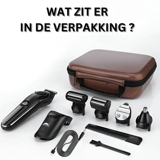 LM-1832 Bodygroomer heren – Waterdicht – 5 opzetstukken - Tondeuse 5-in-1 - Draadloos gebruik - Baardtrimmer - Verstelbaar 1-10MM – Neus- en oortrimmer - Oplaadbaar scheerapparaat voor mannen