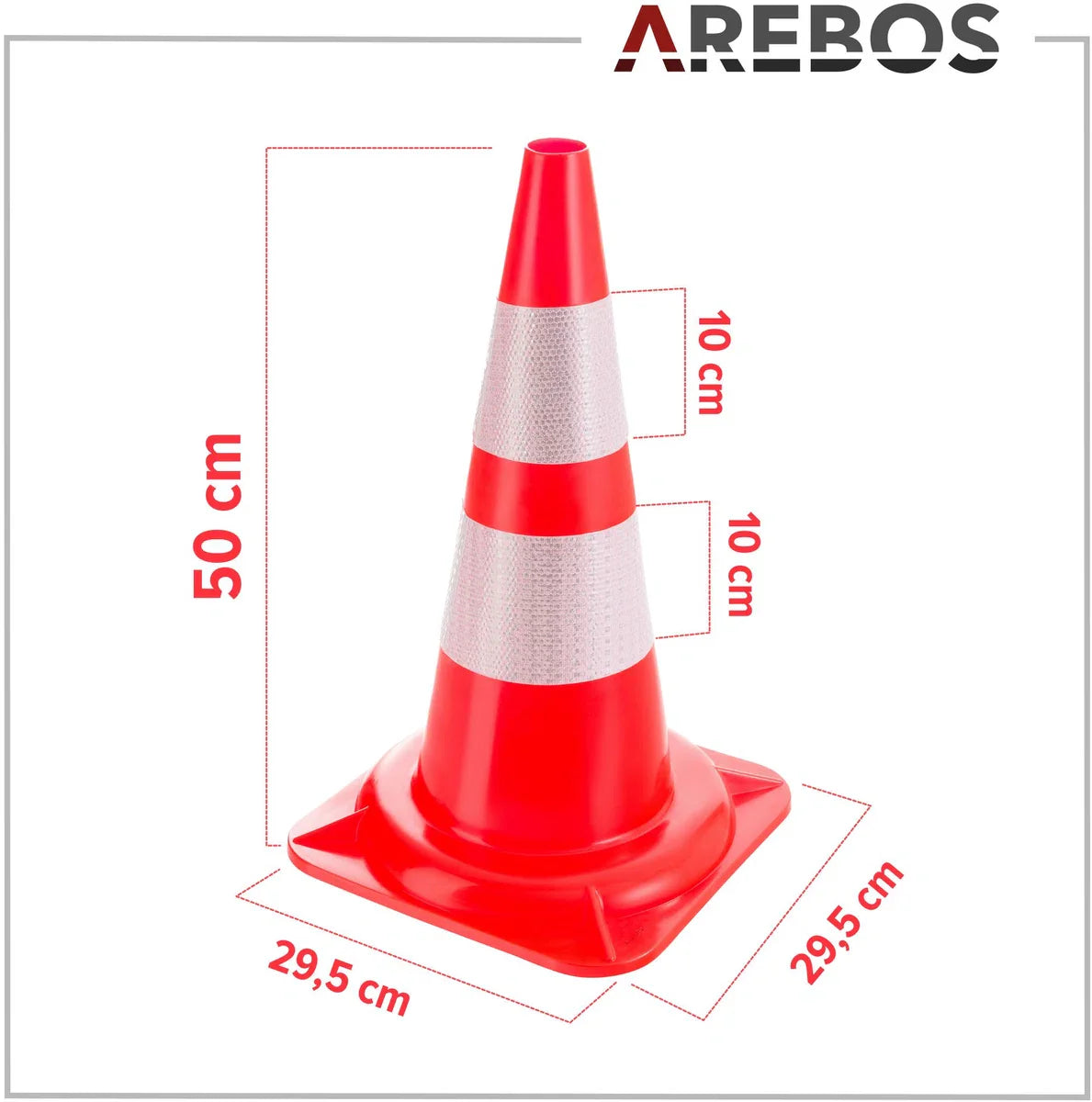 Traffic cone / pylon - 50 cm high - 10 pieces