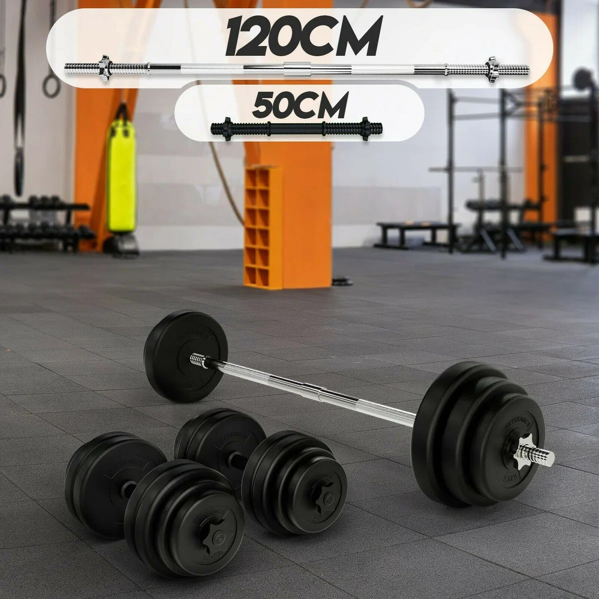 Barbell with dumbbell set 35 kg and 2x 15 kg total 65 kg