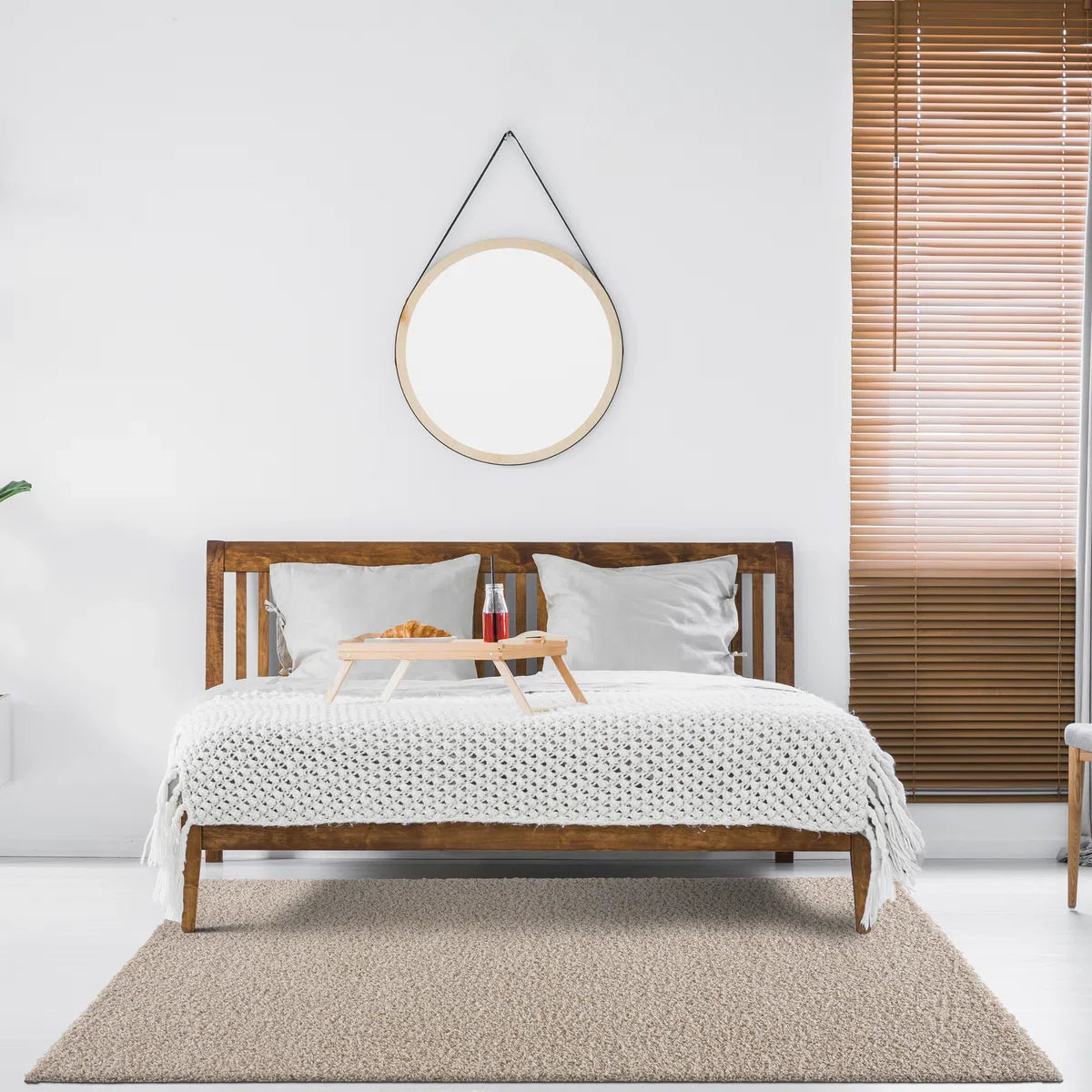 Loca Shaggy Vloerkleed Beige - 140x200 CM - Hoogpolig Vloerkleed - Tapijt Woonkamer, Slaapkamer