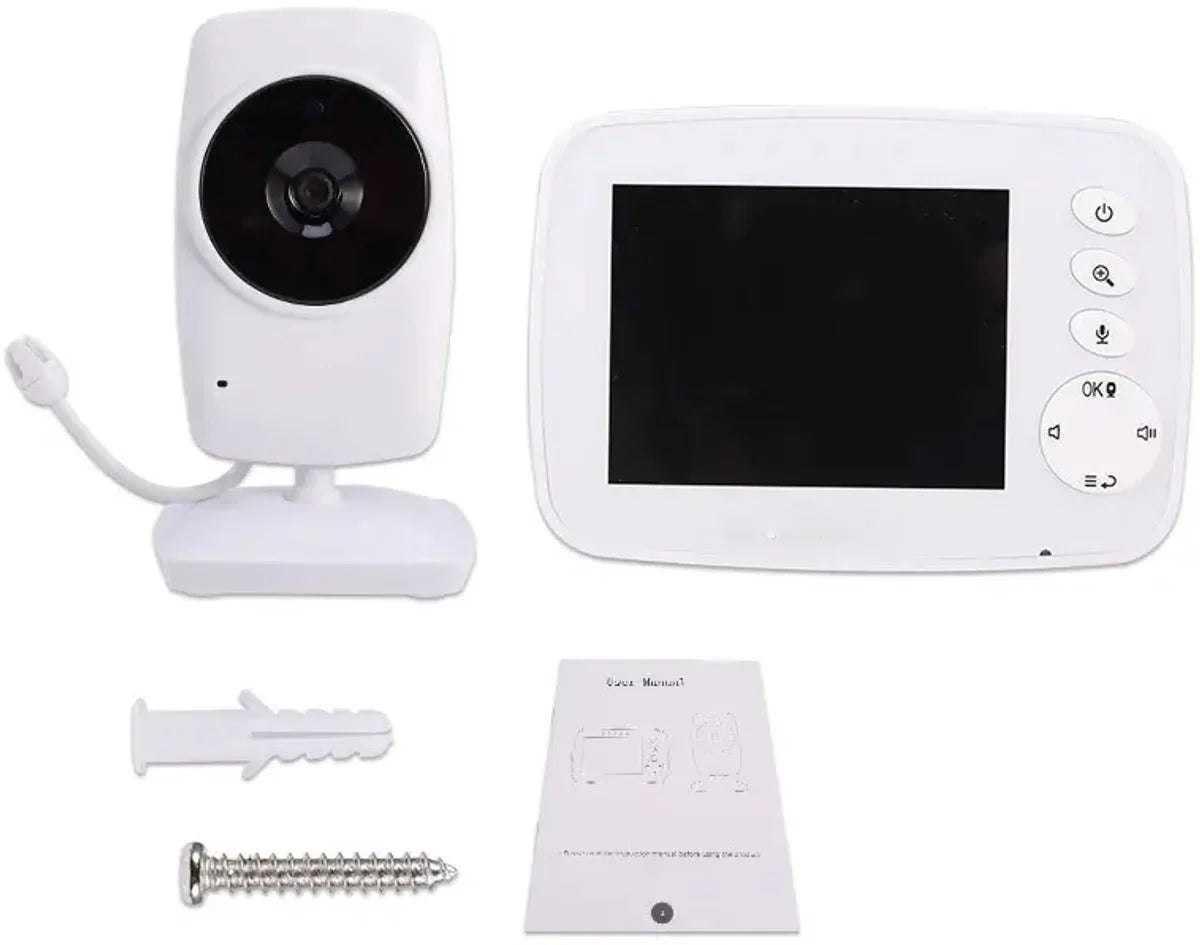Wireless - Smart Electronic Baby Monitor - 3.2 inch HD - Wireless Motion Sensor Home Security Camera - 360° Manual Rotation - ECO Mode - Connect 4 Cameras - Suitable for Nursery, Living Room & Office