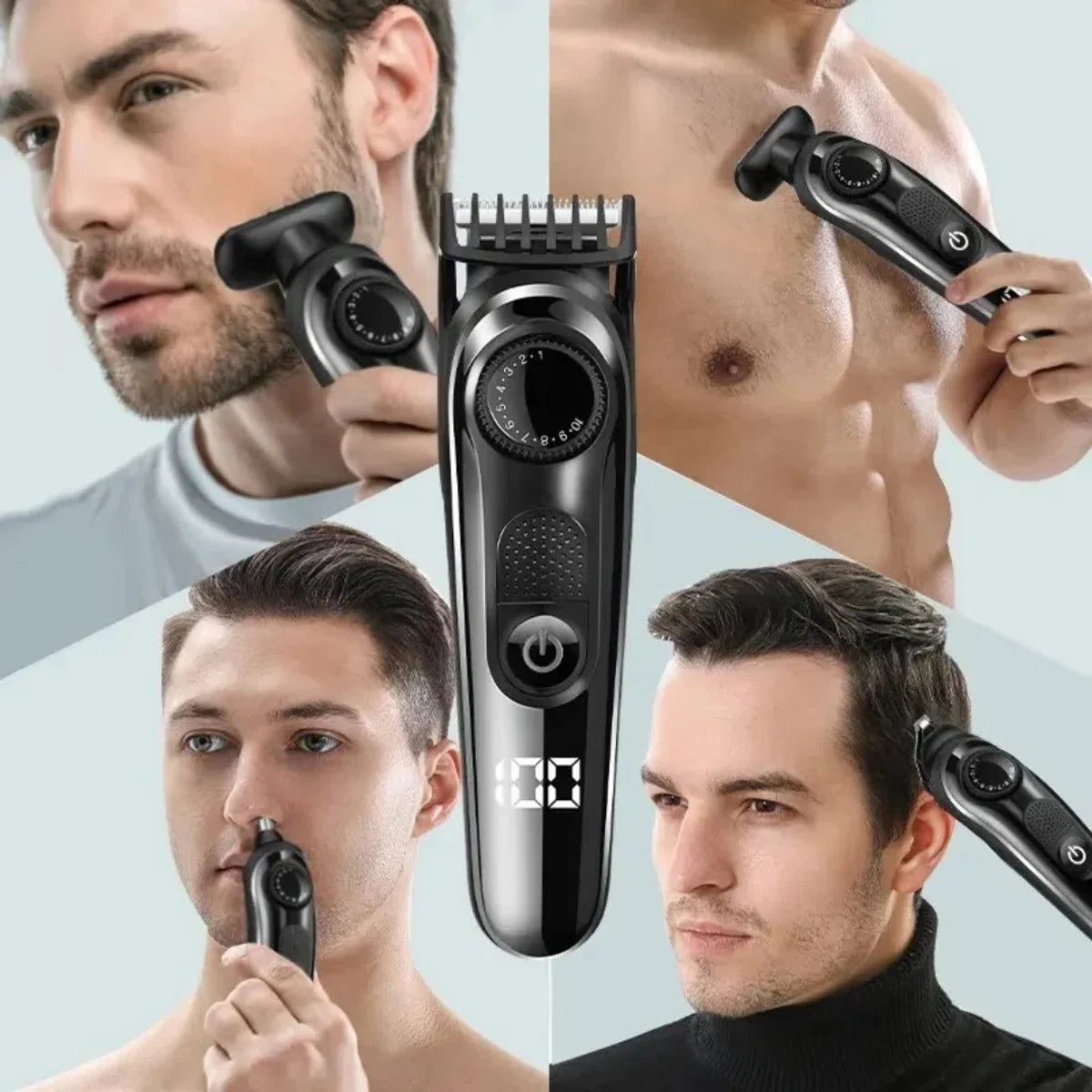 LM-1832 Bodygroomer heren – Waterdicht – 5 opzetstukken - Tondeuse 5-in-1 - Draadloos gebruik - Baardtrimmer - Verstelbaar 1-10MM – Neus- en oortrimmer - Oplaadbaar scheerapparaat voor mannen