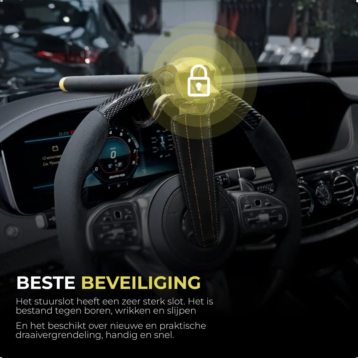 Gtrise Stuurslot Voor Auto - Stoplock - Auto - Camper - Pro - Met Ebook & Opbergtas