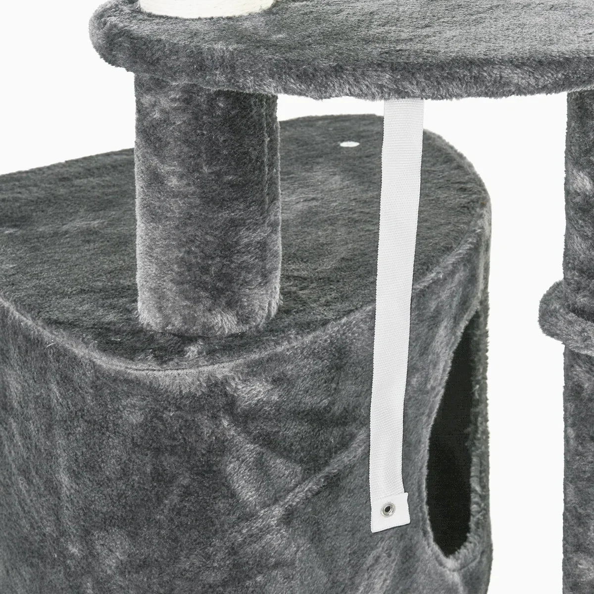 In hoogte verstelbare krabpaal - Kattenkrabpaal - Krabpaal voor katten - Kattenspeeltjes - Katten - Grijs - L55 x B45 x H240-260 cm