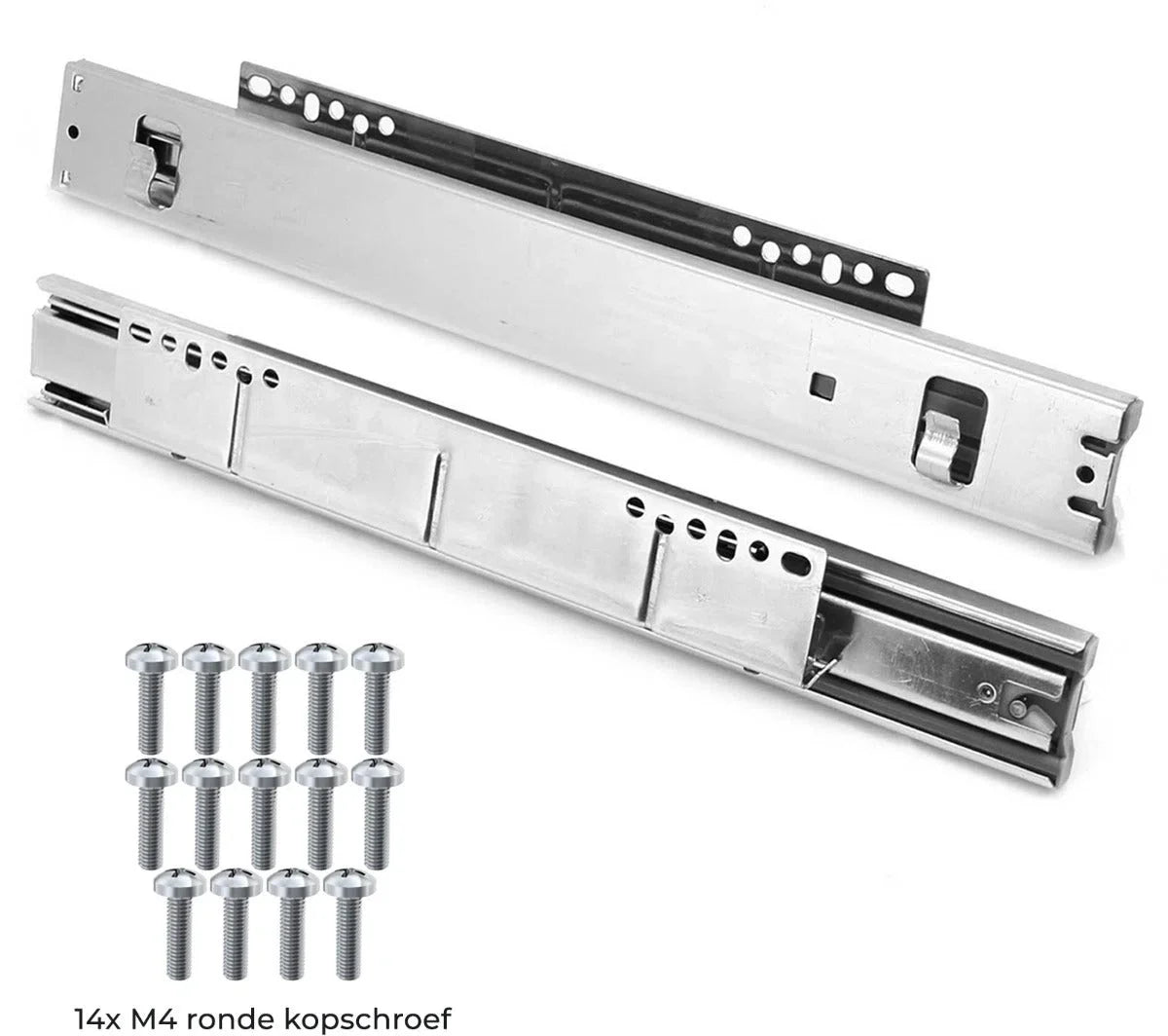 3 x Telescopische Schuiflade Keuken 60 mm - Zachte Sluiting - 15-20kg per mand - Uitschuifbaar Keukenrek 600 mm