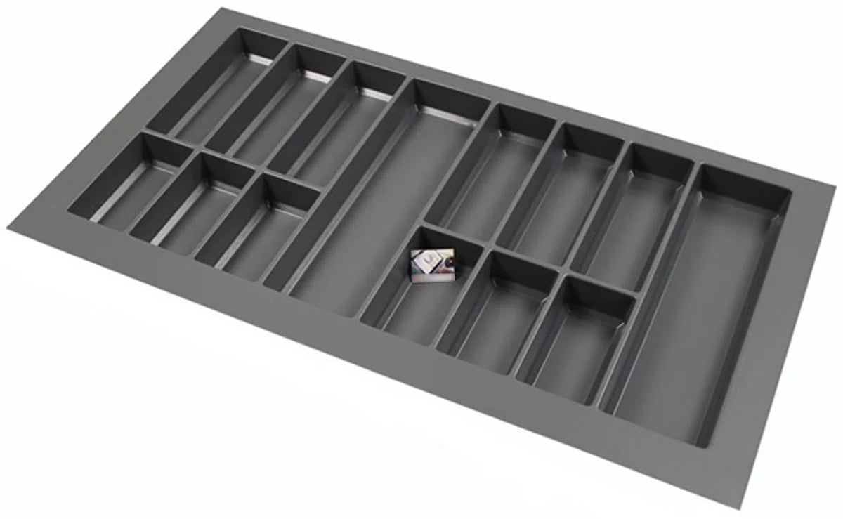 Plastic Cutlery Tray Classic Series Anthracite, Width 98-90 cm - Depth 54-47 - Width and depth customizable - Cutlery drawer, Cutlery holder, Custom-made cutlery trays