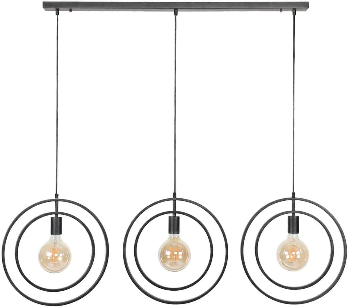 Hanglamp Turn around | 130 cm | 3 lichts | charcoal | eettafellamp | eetkamer / woonkamer | landelijk / modern / design