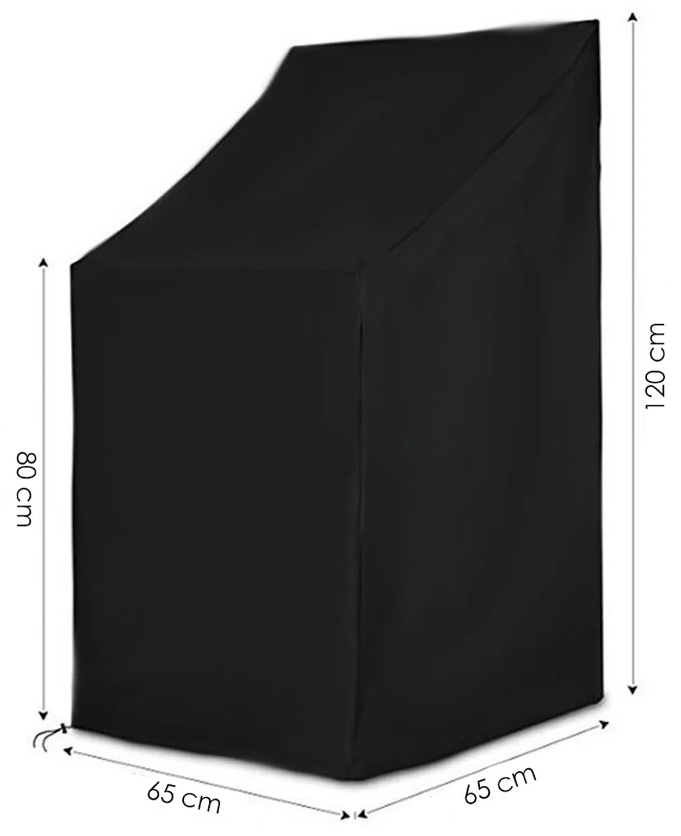 Garden Chair Protective Cover - 120 x 65 cm - Black - Water Resistant - Protect your garden chairs with this protective cover - Garden Chair Cover