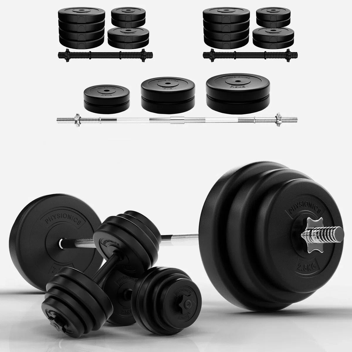 Barbell with dumbbell set 35 kg and 2x 15 kg total 65 kg