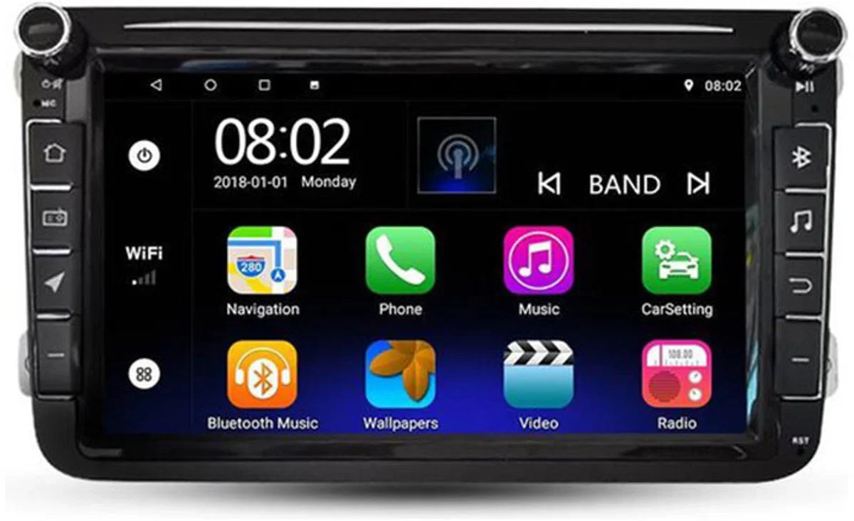 Android 10.0 - 8 inch scherm - 4K ready - Auto Video voor VW CC Universele Golf / Polo / Tiguan / Passat / B7 / B6 / SEAT / Leon WIFI GPS BT WIFI Radio SWC