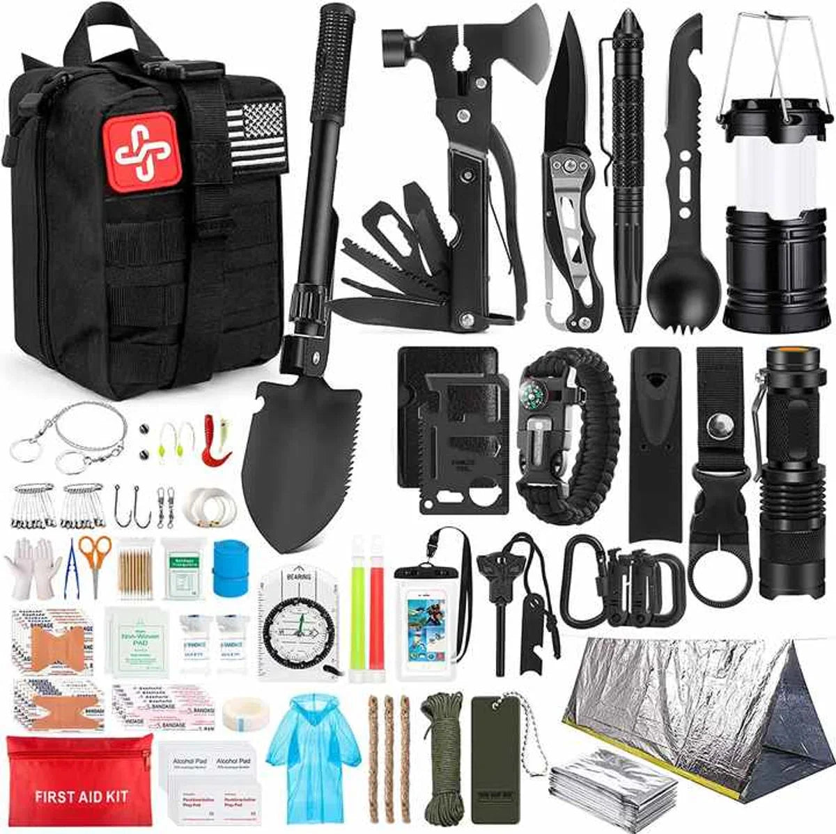 Survivalpakket - Noodpakket - Survivalset - Rampenrugzak - Oorlogspakket - Outdoorpakket met EHBO-kit