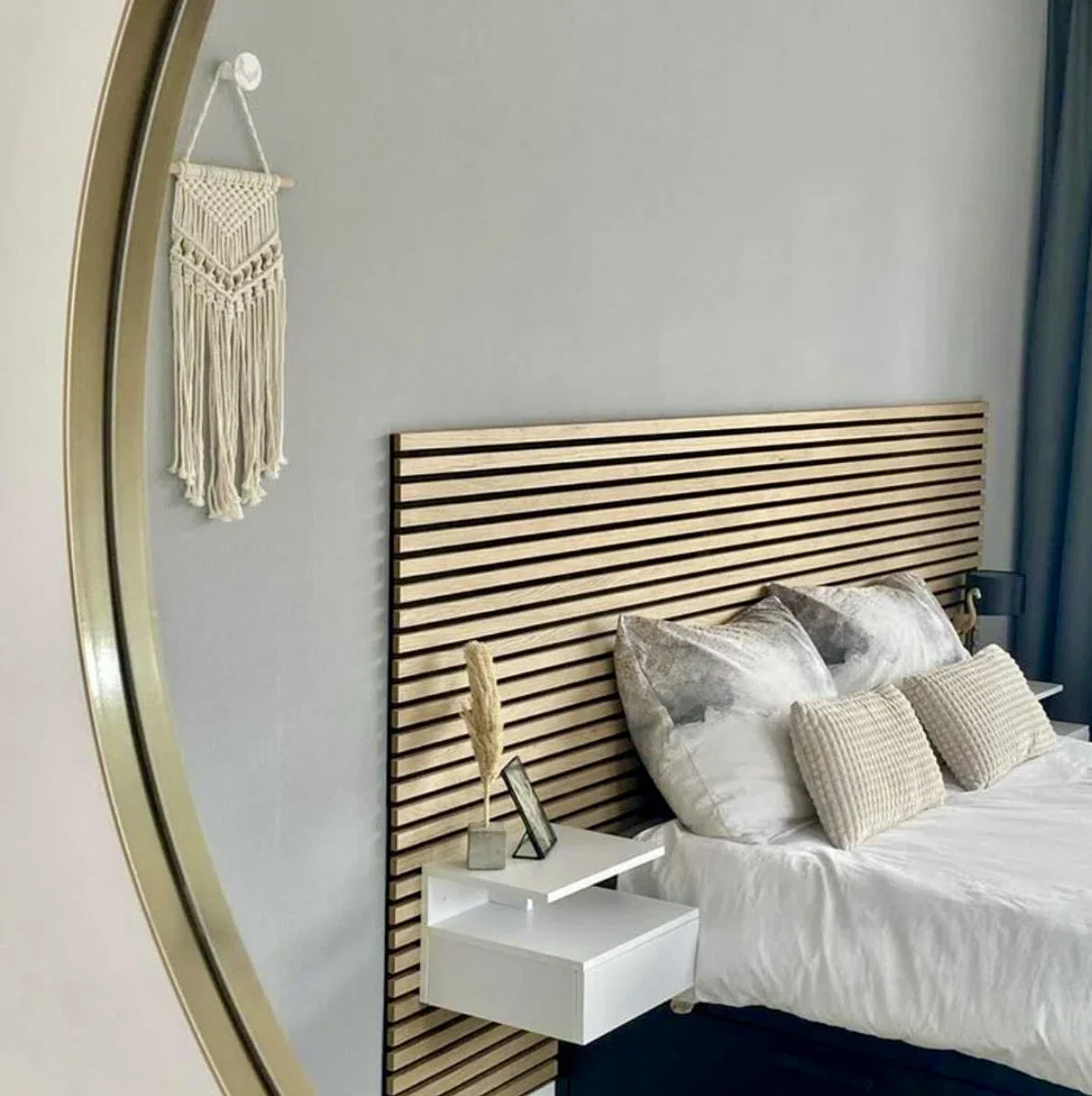 Eiken houtfineer Naturel Promo - Akoestisch Houten Wandpaneel - 240 x 60 cm | Echt Hout | Houten latten | Akupanel | Wanddecoratie| 3D Wandpanelen | Muurdecoratie | Lattenwanden | Wood panels | Eikenhoutfineer