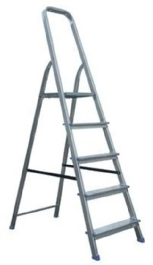 Household step ladder - 5 steps - aluminum - Professional and Household use - Anti-slip steps - European approved