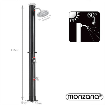 Monzana Buitendouche/ tuindouche - warm water uit zonne-energie 215cm