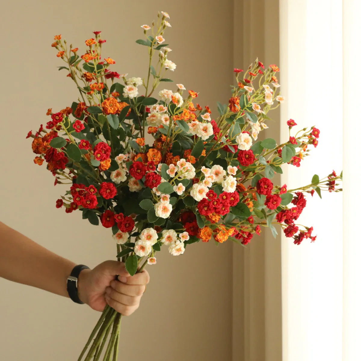 9 Stems - Silk Bouquet Small Rose – 75 cm high – DIY bouquet – DIY – all artificial flowers delivered separately – Spring – multi color – Artificial Flowers - fake flowers - fake flowers - artificial plants
