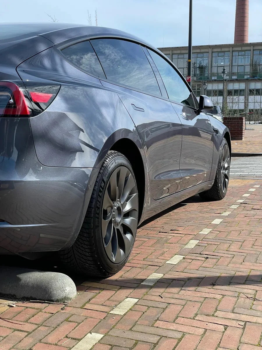MHDW - Mat Zwarte Performance Turbine wieldoppen set - Geschikt voor Tesla Model 3 - Sportieve upgrade voor 18 inch standaard velgen - Auto Exterieur Accessoires Nederland en België