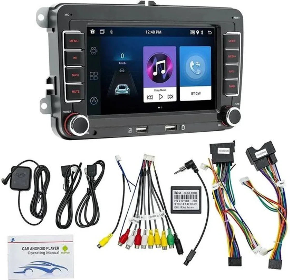 Autoradio - 2din - Apple Carplay - Android Auto - Voor Volkswagen Golf 5 6 Polo Passat B6 B7 Cc Skoda Jetta Universele Multimedia - Wifi Gps Navigatie - Achteruitrijcamera