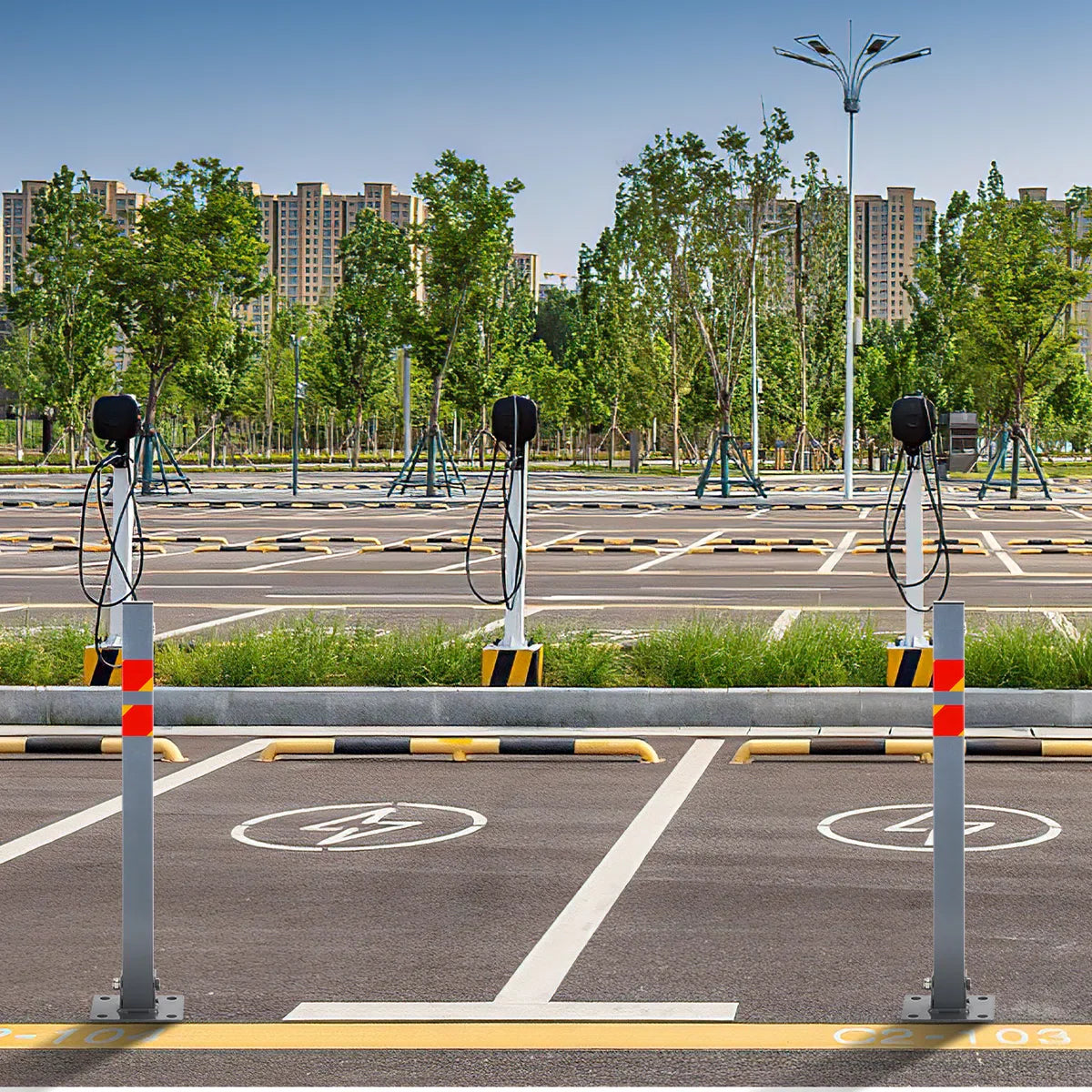 Parkeerplaats Slot - Parkeerbeugel - 3 stuks Parkeerpaal - Oprit Ruimte Bewaker –Waterdicht Auto Slot - Parkeerruimte Slagboompaal - Parkeerpaal