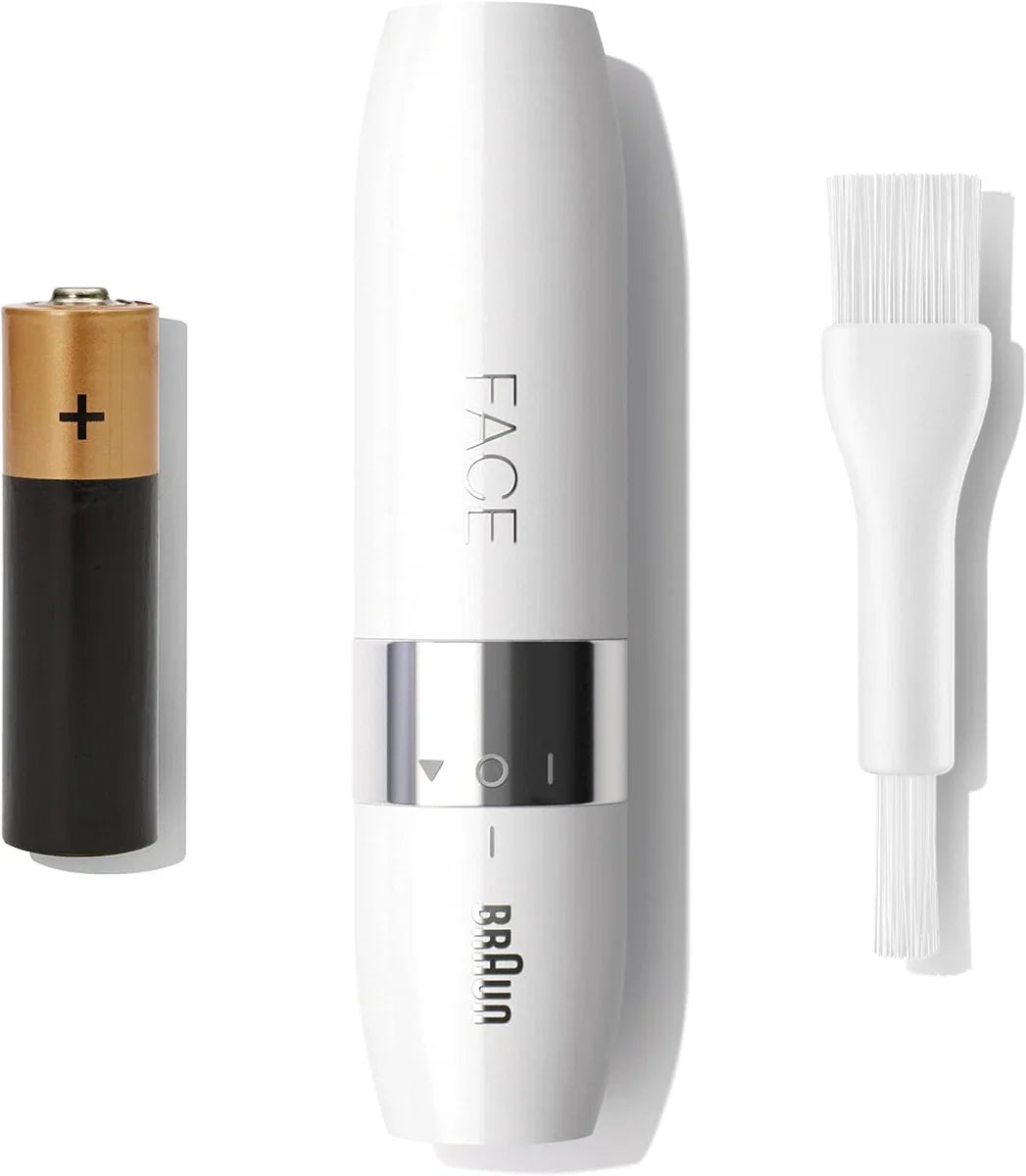Elektrische gezichtsontharingsapparaat voor vrouwen, gezichtshaarverwijderaar voor dames, snelle en zachte scheerbeurt, bovenlip, kin en wangen, voor onderweg, wit